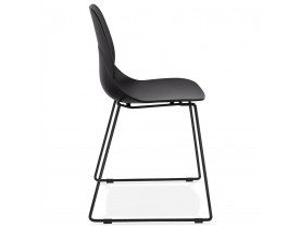Chaise design 'NUMERIK' noire avec pieds en métal noir