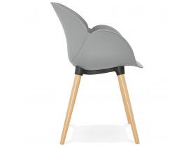 Chaise design scandinave 'PICATA' grise avec pieds en bois