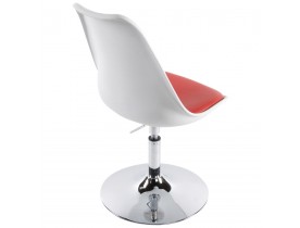 Chaise moderne pivotante 'QUEEN' réglable blanche et rouge