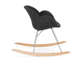 Chaise à bascule design 'ROCKY' gris foncé en tissu