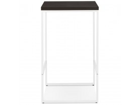 Table haute design 'STRAMOS' finition Wengé avec structure blanche vouée aux pro de la restauration