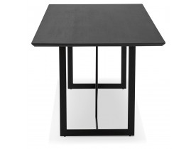 Table à diner / bureau design 'TITUS' en bois noir - 180x90 cm