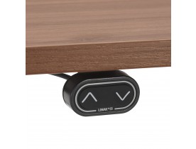 Bureau ergonomique électrique 'TRONIK' noir avec plateau en bois finition Noyer - 160x80 cm