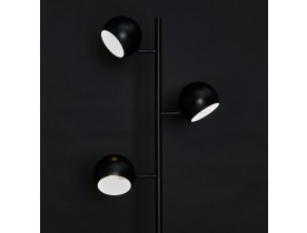 Lampe sur pied 'TRYA' avec 3 abat-jours orientables en métal noir
