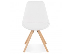 Chaise design 'VALENTINE' en tissu bouloché blanc style scandinave