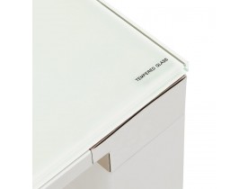 Table de réunion / à manger design 'XLINE' en verre blanc - 200x100 cm