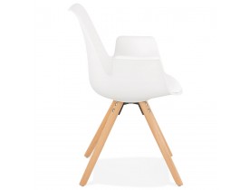 Chaise avec accoudoirs 'ZALIK' blanche style scandinave