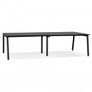 Double bureau bench / table de réunion 'AMADEUS' en bois et métal noir - 280x140 cm