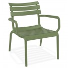 Chaise de jardin avec accoudoirs 'AROMA' verte en matière plastique