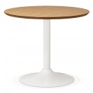 Petite table de bureau / à diner ronde 'BARABAR' en bois finition naturelle - Ø 90 cm