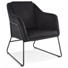 Fauteuil lounge design 'BRANDO' en velours noir