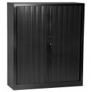 Armoire de bureau à rideaux 'CLASSIFY' noire métallique - 136x120 cm