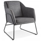 Fauteuil lounge design 'COMIK' en microfibre gris foncé