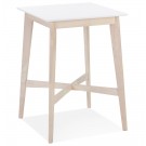 Table haute 'GALLINA' en bois blanc et finition naturelle