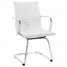 Chaise de bureau design 'GIGA' en similicuir blanc