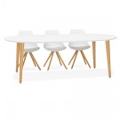 Table à dîner ronde extensible 'IGLOU' style scandinave - 120(220)x120 cm
