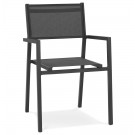Chaise de jardin empilable 'KOS' en aluminium et matière synthétique gris foncé - commande par 2 pièces / prix pour 1 pièce