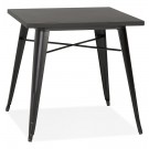 Petite table à dîner style industriel 'LALOU' noire - 76x76 cm