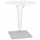 Table de terrasse ronde 'LIMPID' blanche intérieur/extérieur - Ø 68 cm