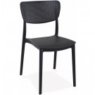 Chaise de terrasse perforée 'PALMA' en matière plastique noire