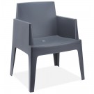 Chaise design 'PLEMO' gris foncé en matière plastique