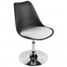 Chaise moderne pivotante 'QUEEN' réglable noire et blanche