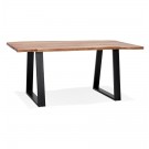 Table de salle à manger style industriel 'RAFA' en bois massif et métal - 160x90 cm