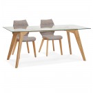 Table de salle à manger design 'SALTO' en verre - 180x90 cm