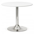 Petite table de bureau/à diner ronde 'SAOPOLO' blanche - Ø 90 cm