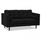 Canapé droit design 'STAGU' en tissu noir - Canapé 2 places