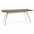 Grand bureau / table de réunion 'STATION' en bois finition Noyer - 180x90 cm