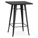 Table haute style industriel 'TATY' noire - 70x70 cm