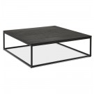 Grande table basse style industriel 'TRIBECA' en bois et métal noir