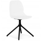 Chaise design 'TUCANA' blanche avec pieds en métal noir
