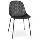 Chaise design perforée 'VIKY' noire intérieure / extérieure