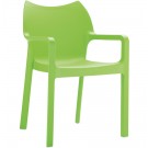 Chaise design de terrasse 'VIVA' verte en matière plastique