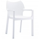 Chaise design de terrasse 'VIVA' blanche en matière plastique
