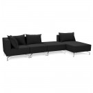 Grand canapé d'angle 'VOLTAIRE XL' noir - Canapé modulable (angle au choix)