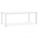 Table de réunion / à manger design 'XLINE' en verre blanc - 200x100 cm