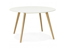 Table de cuisine ronde 'AMY' blanche style scandinave - Ø 120 cm