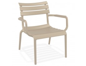 Chaise de jardin avec accoudoirs 'AROMA' taupe en matière plastique