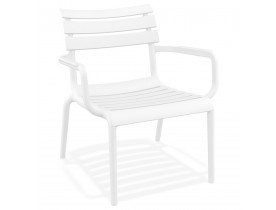 Chaise de jardin avec accoudoirs 'AROMA' blanche en matière plastique