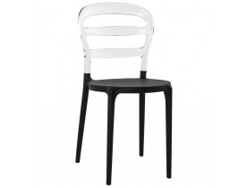 Chaise design 'BARO' noire et transparente en matière plastique