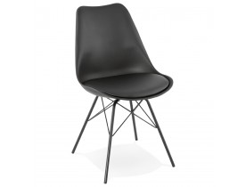 Chaise design 'BYBLOS' noire style industriel