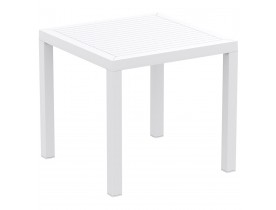 Table de terrasse 'CANTINA' design en matière plastique blanche - 80x80 cm