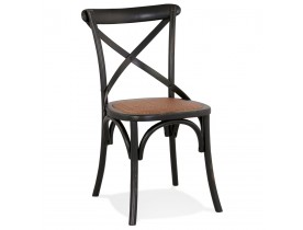 Chaise de cuisine rétro 'CHABLY' en bois noir
