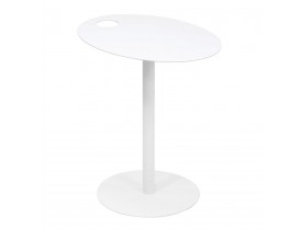 Table d'appoint ovale 'MASA' en métal blanc