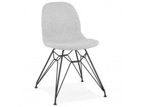 Chaise design 'DECLIK' grise claire avec pieds en métal noir