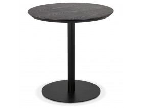 Petite table à diner 'DEXTER' ronde en bois noir et métal noir - Ø 60 cm