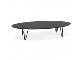Grande table basse de salon 'ELYPSE' en bois et métal noir